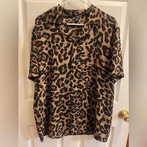 Men’s SHEIN Leopard Print Button Up Shirt